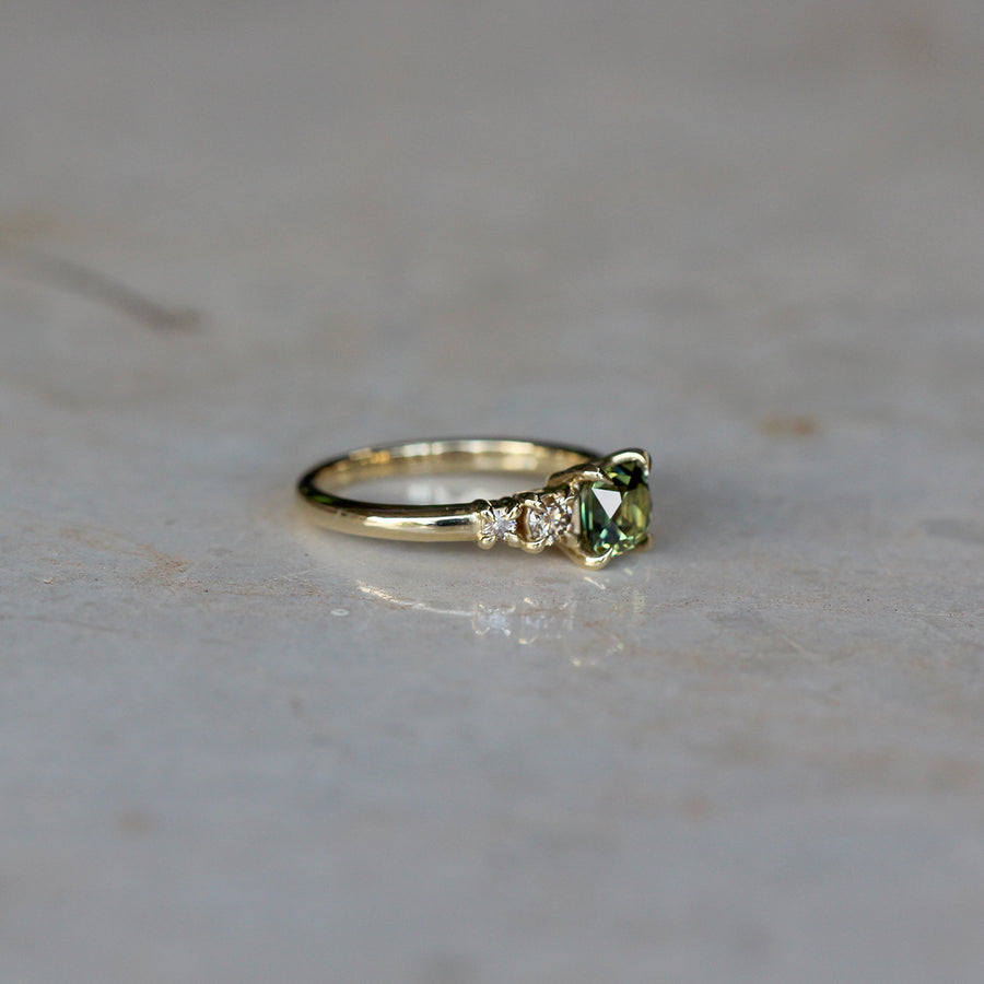 Regal-cut Parti Sapphire + Argyle Diamond Ring - 1.13ct