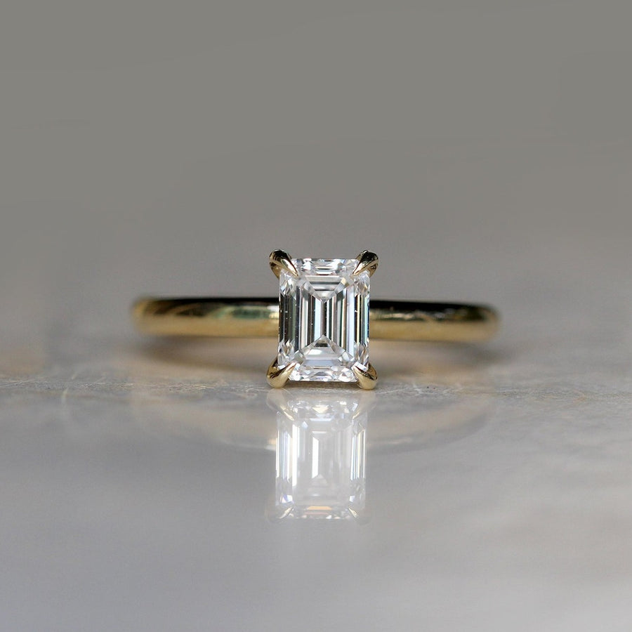 Emerald-cut Lab Grown Diamond Solitaire Ring - 1.03ct