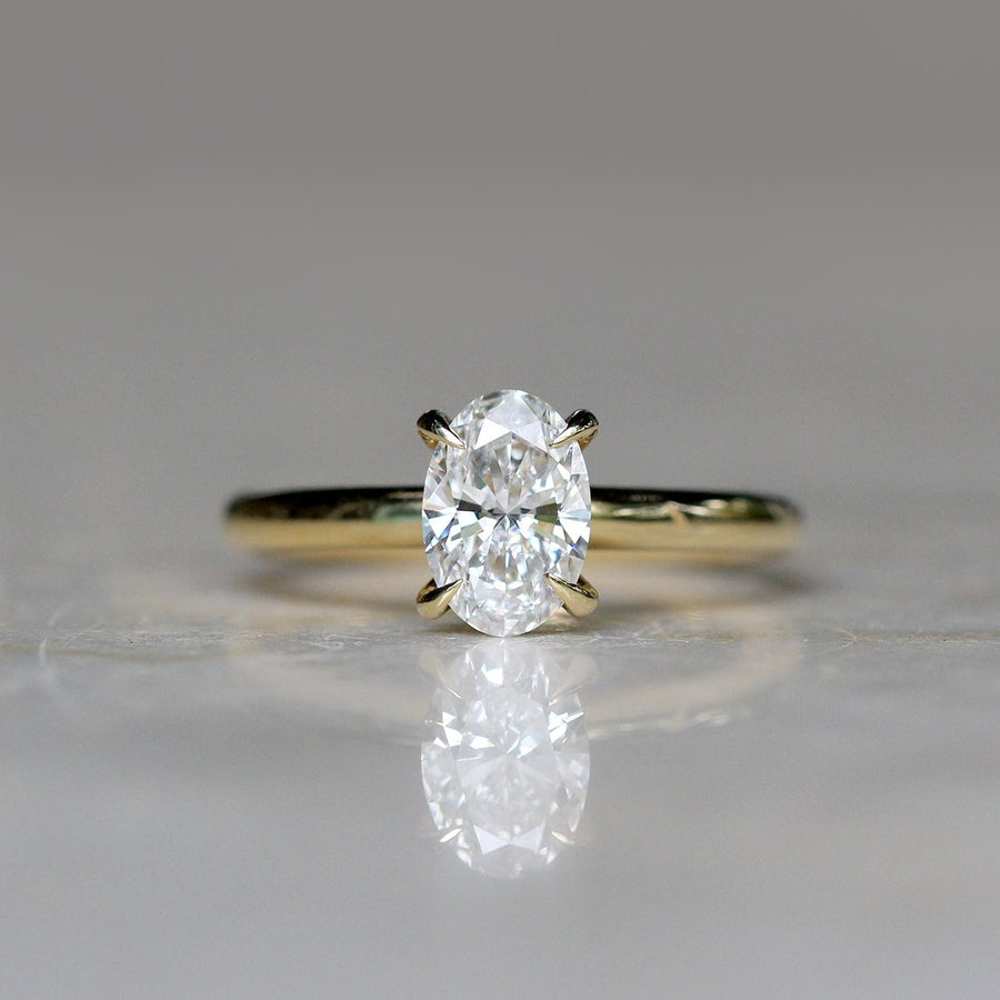 Oval-cut Lab Grown Diamond Solitaire Ring - 1.02ct