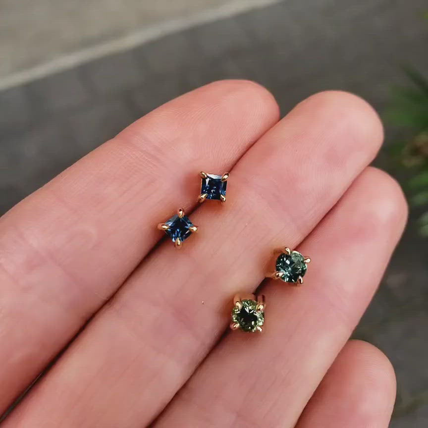 Princess-cut Sapphire Earrings