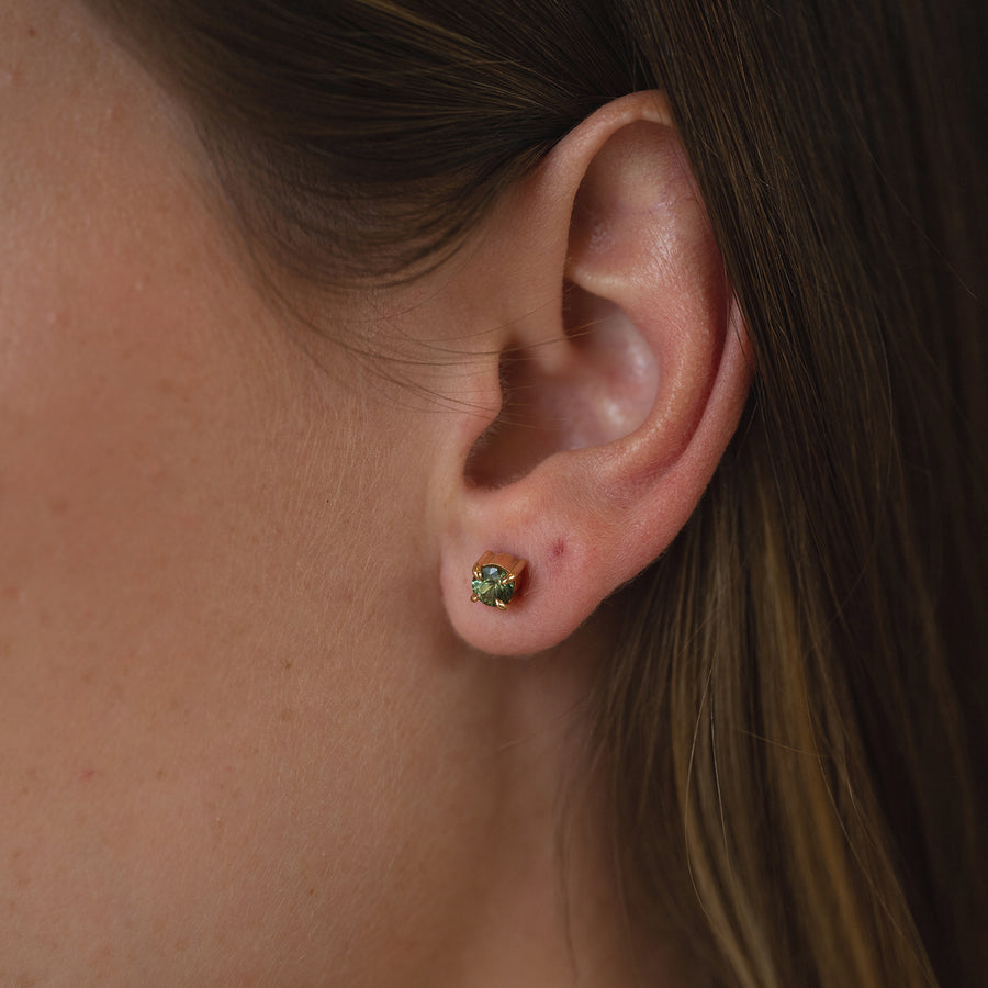 Teal + Green Sapphire Earrings