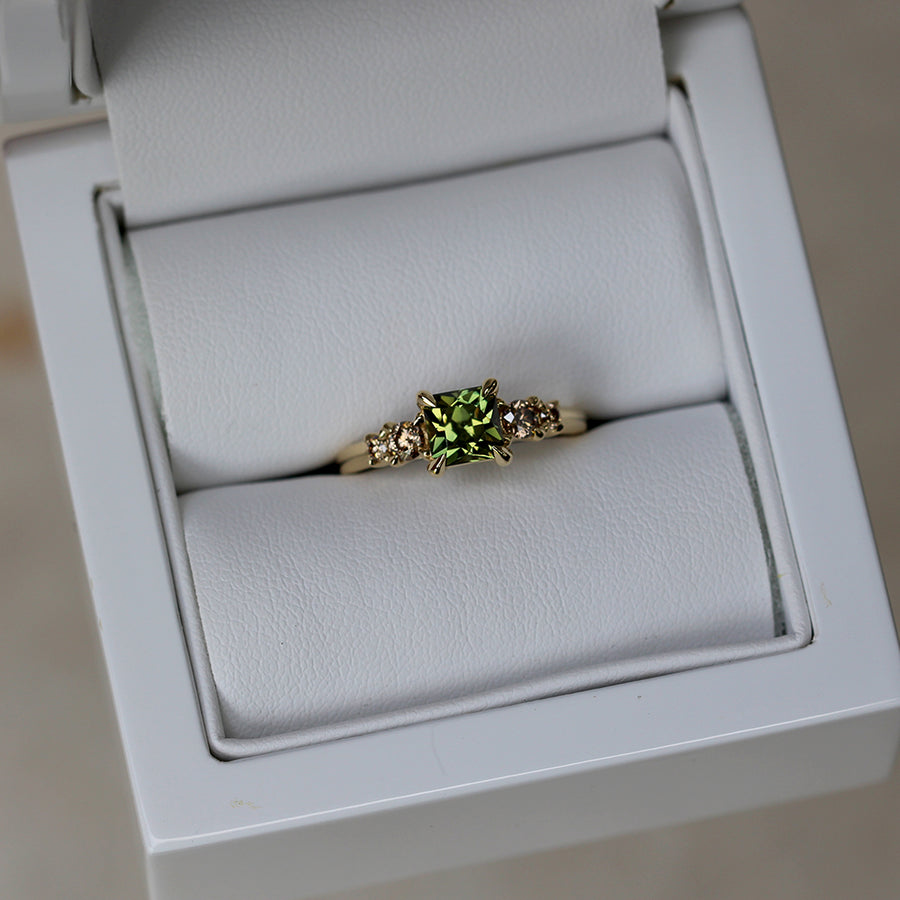 Regal-Cut Sapphire + Argyle Diamond Ring - 1.35ct