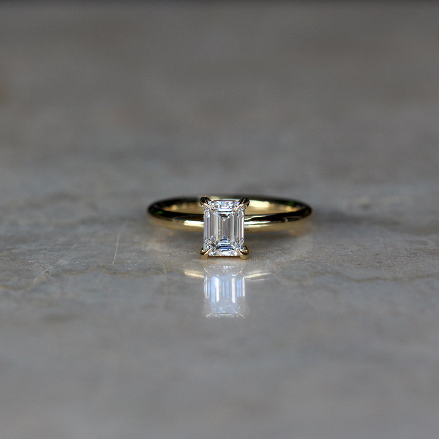 Emerald-cut Lab Grown Diamond Solitaire Ring - 1.03ct