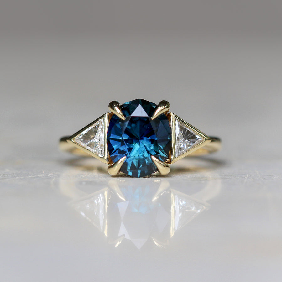 Australian Deep Blue Sapphire Ring - 2.65ct