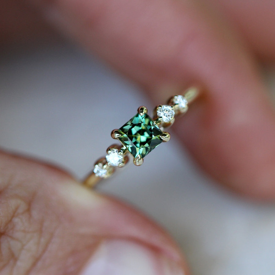 Regal-Cut Green Sapphire Ring - 0.69ct