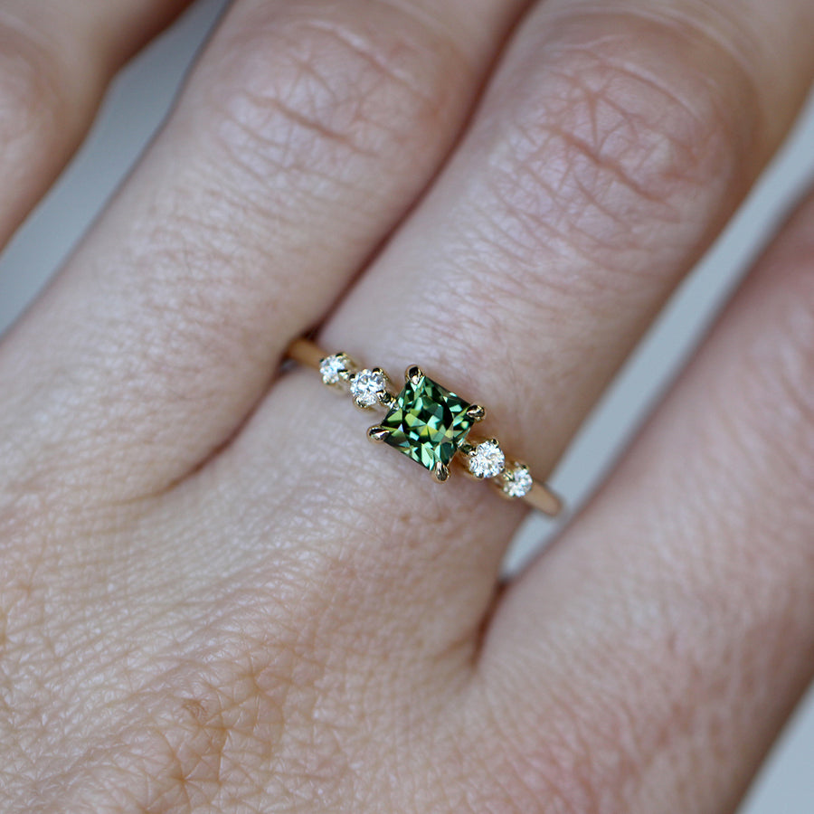 Regal-Cut Green Sapphire Ring - 0.69ct