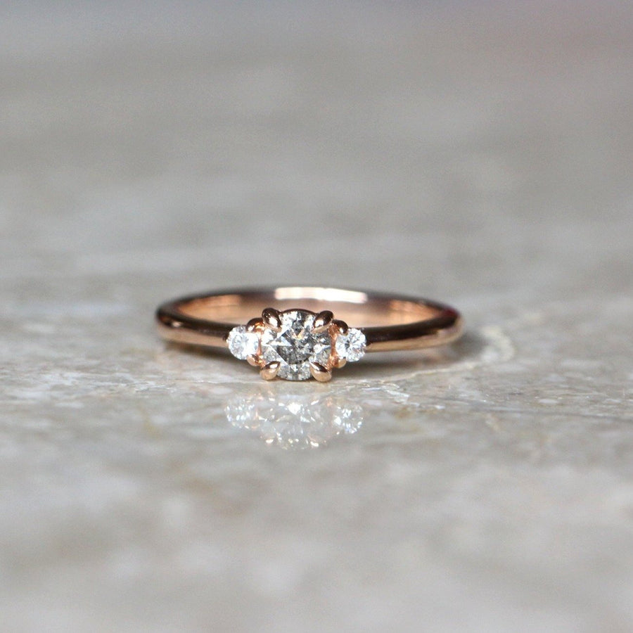 Round Salt + Pepper Diamond Ring - 0.30ct