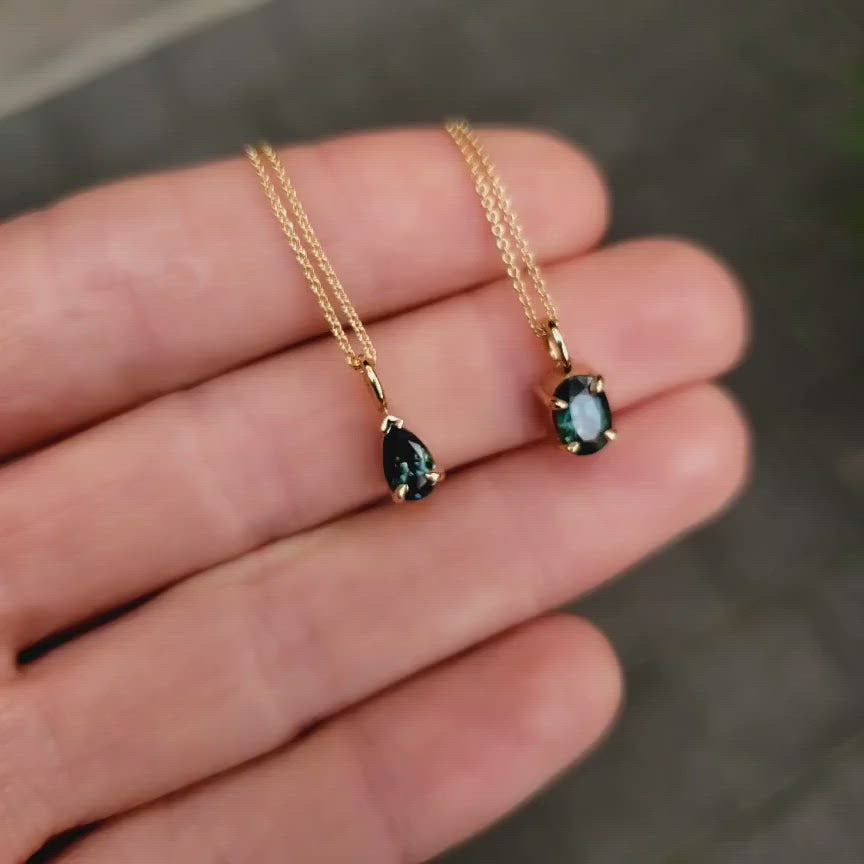 Pear Sapphire Necklace