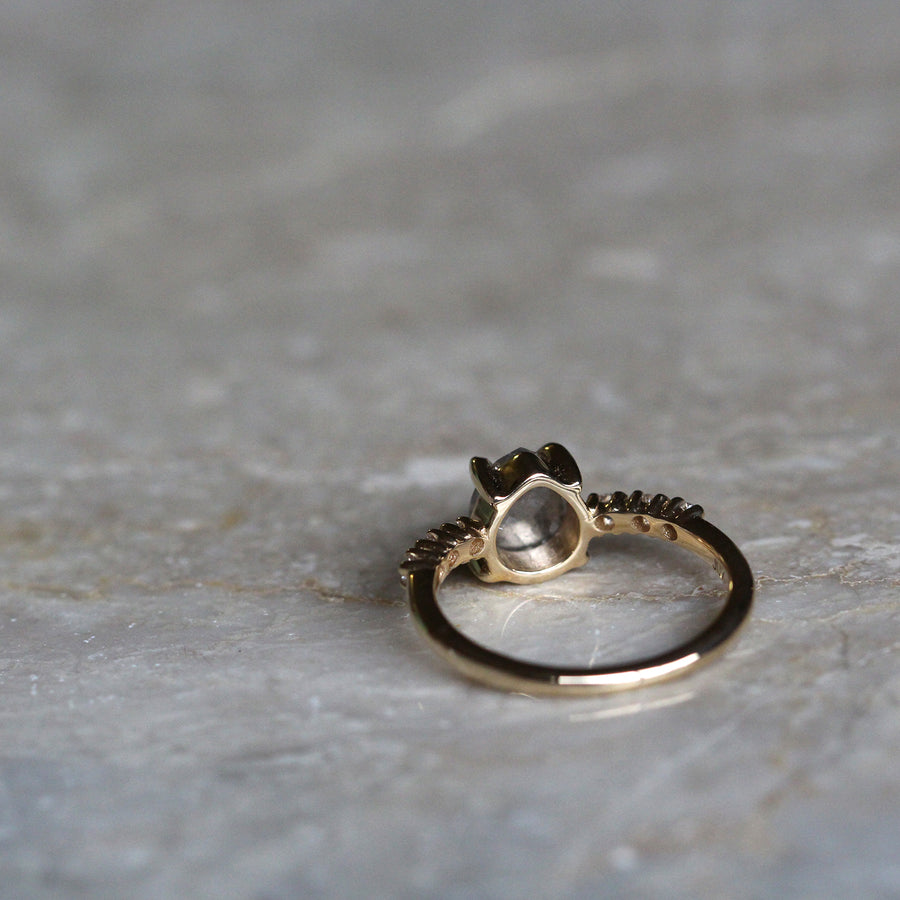 Pear Salt + Pepper Diamond Ring - 1.25ct