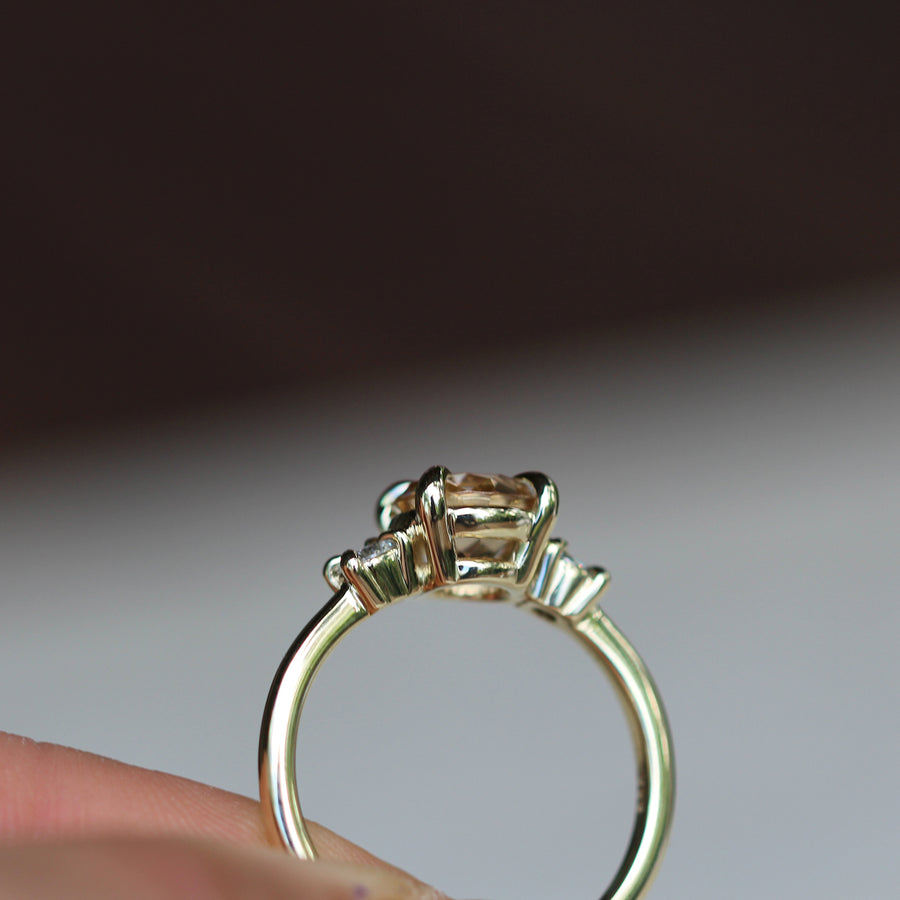 Peach Zircon Ring - 2.2ct