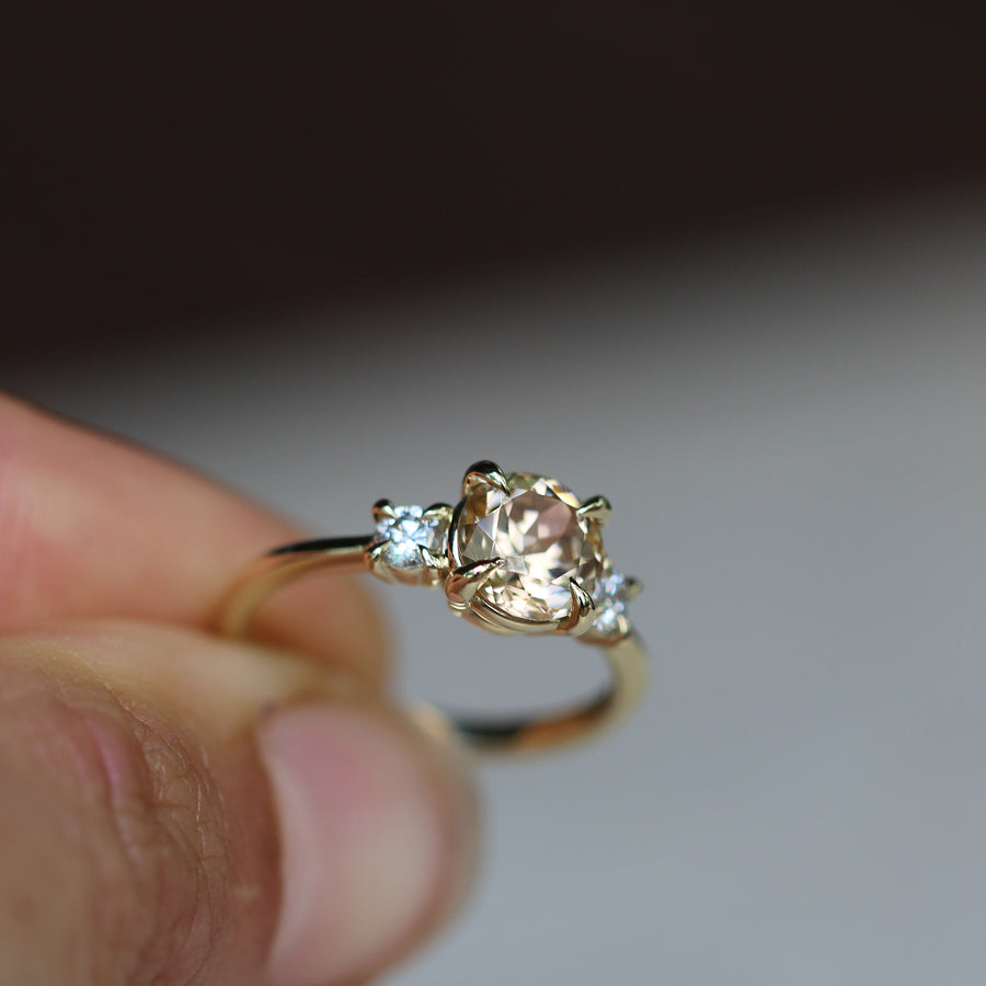 Peach Zircon Ring - 2.2ct