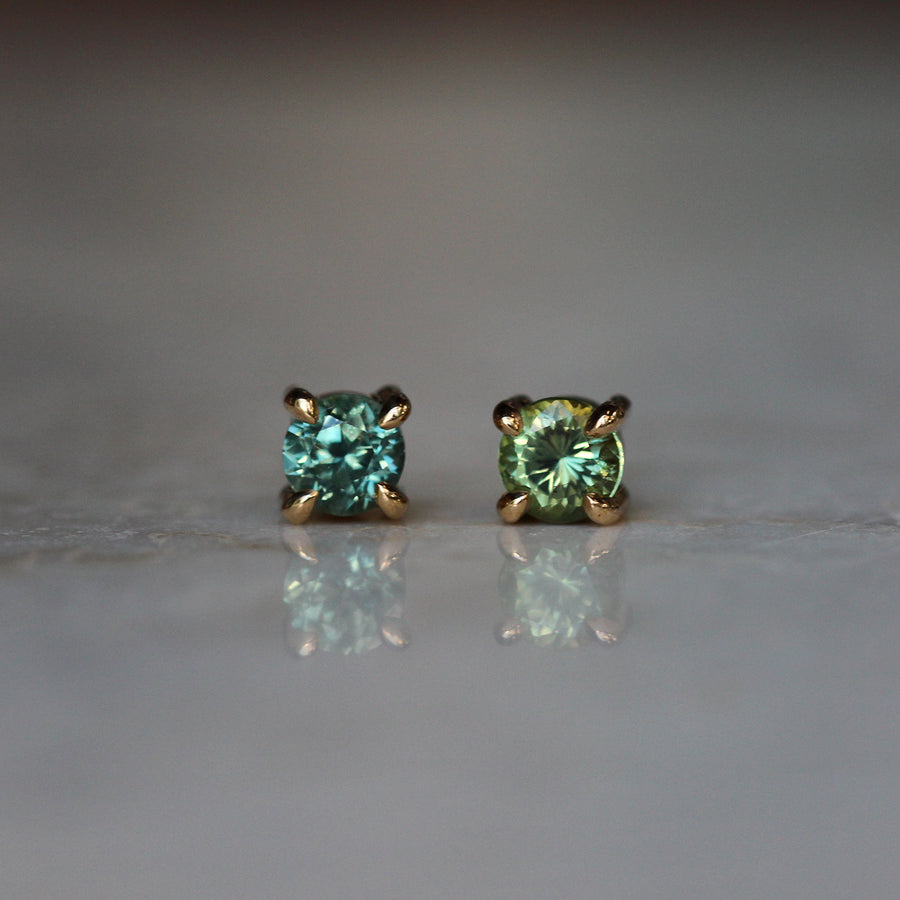 Blue + Green Sapphire Earrings