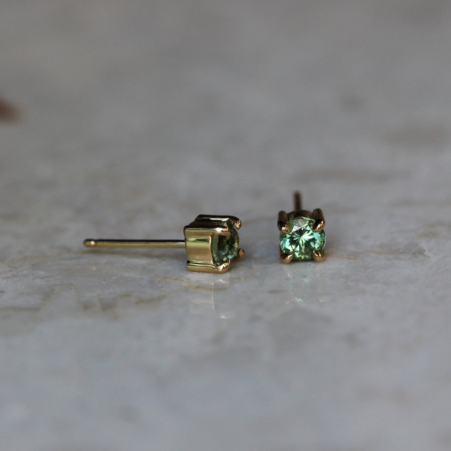 Blue + Green Sapphire Earrings