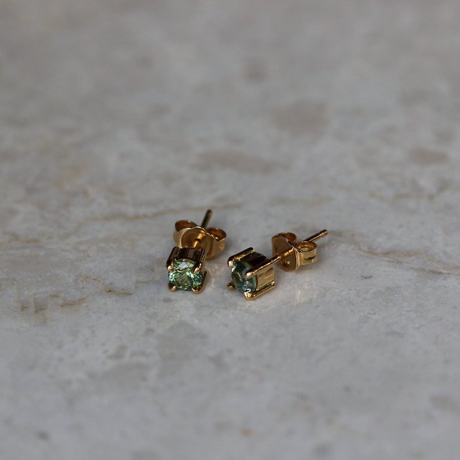 Blue + Green Sapphire Earrings