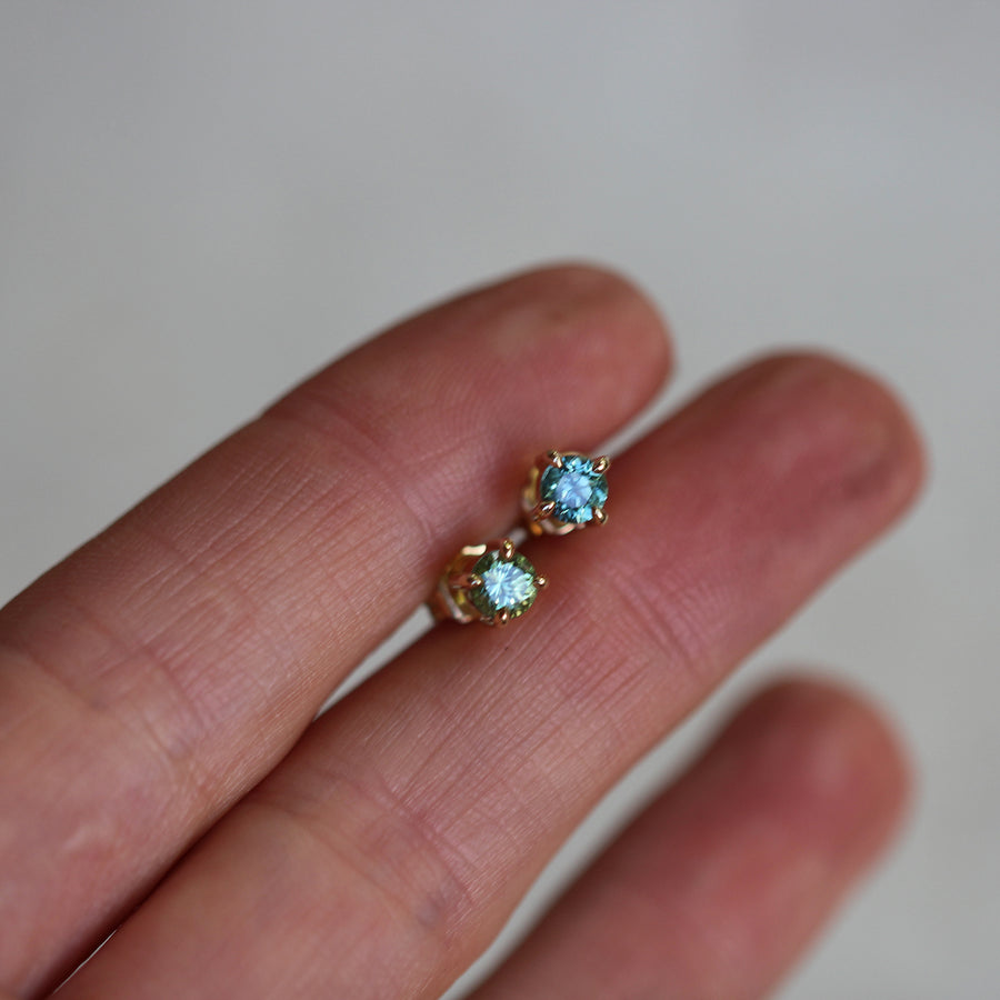 Blue + Green Sapphire Earrings