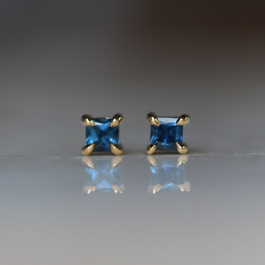 Princess-cut Sapphire Earrings