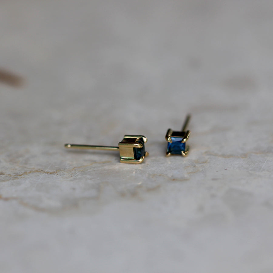 Princess-cut Sapphire Earrings