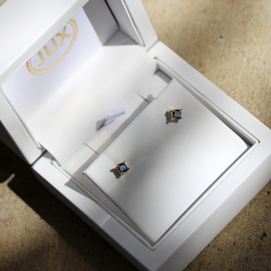 Princess-cut Sapphire Earrings