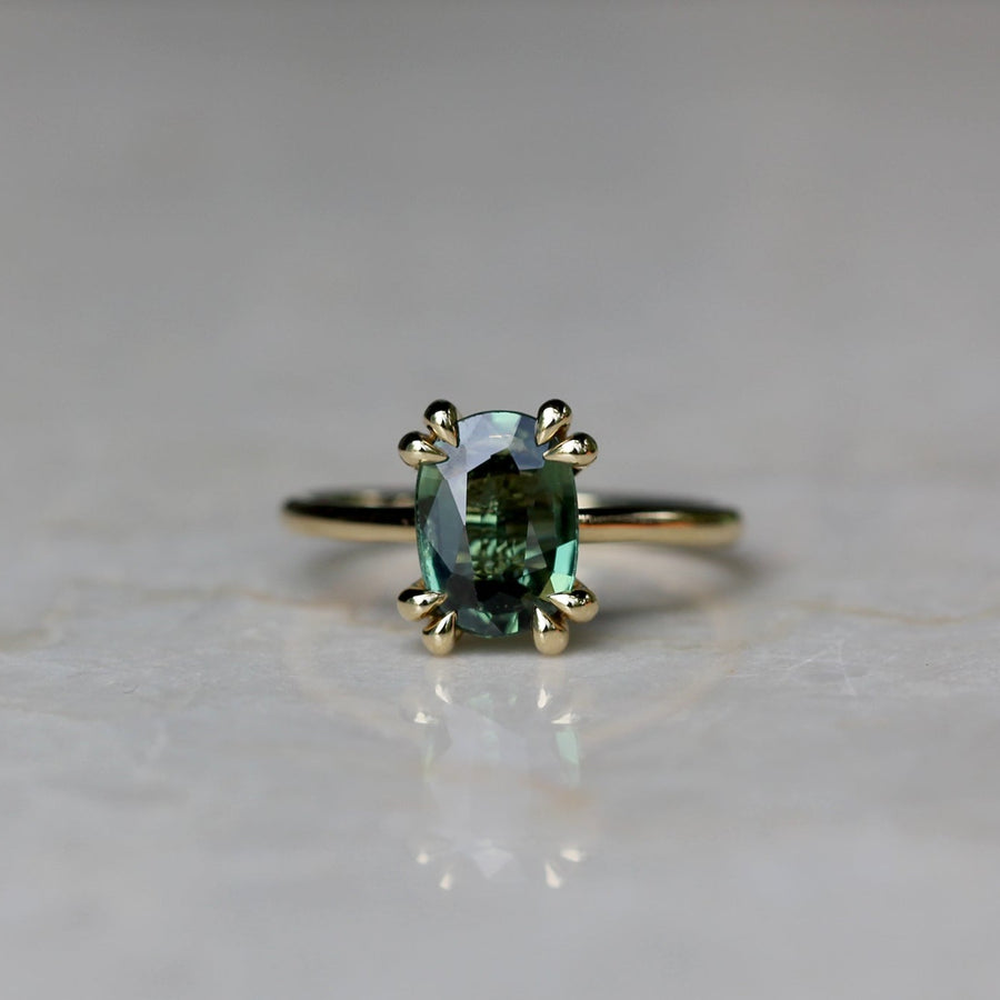 Green Sapphire Solitaire Ring - 1.76ct