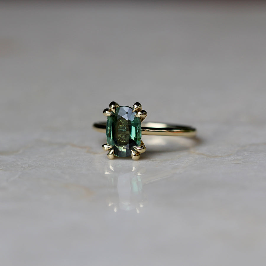 Green Sapphire Solitaire Ring - 1.76ct