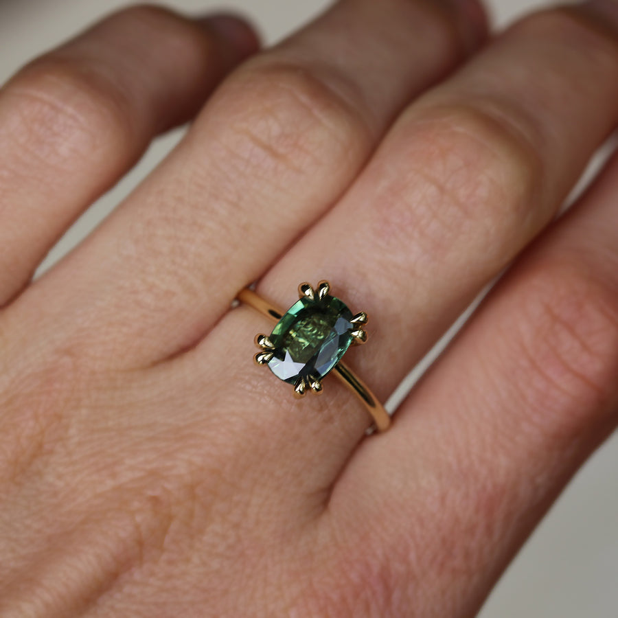 Green Sapphire Solitaire Ring - 1.76ct