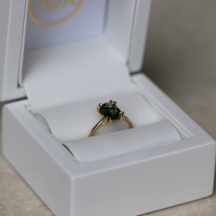 Green Sapphire Solitaire Ring - 1.76ct