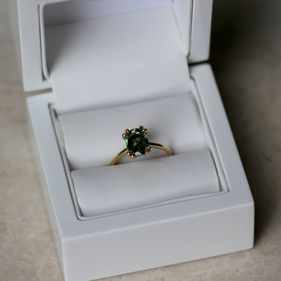 Green Sapphire Solitaire Ring - 1.76ct
