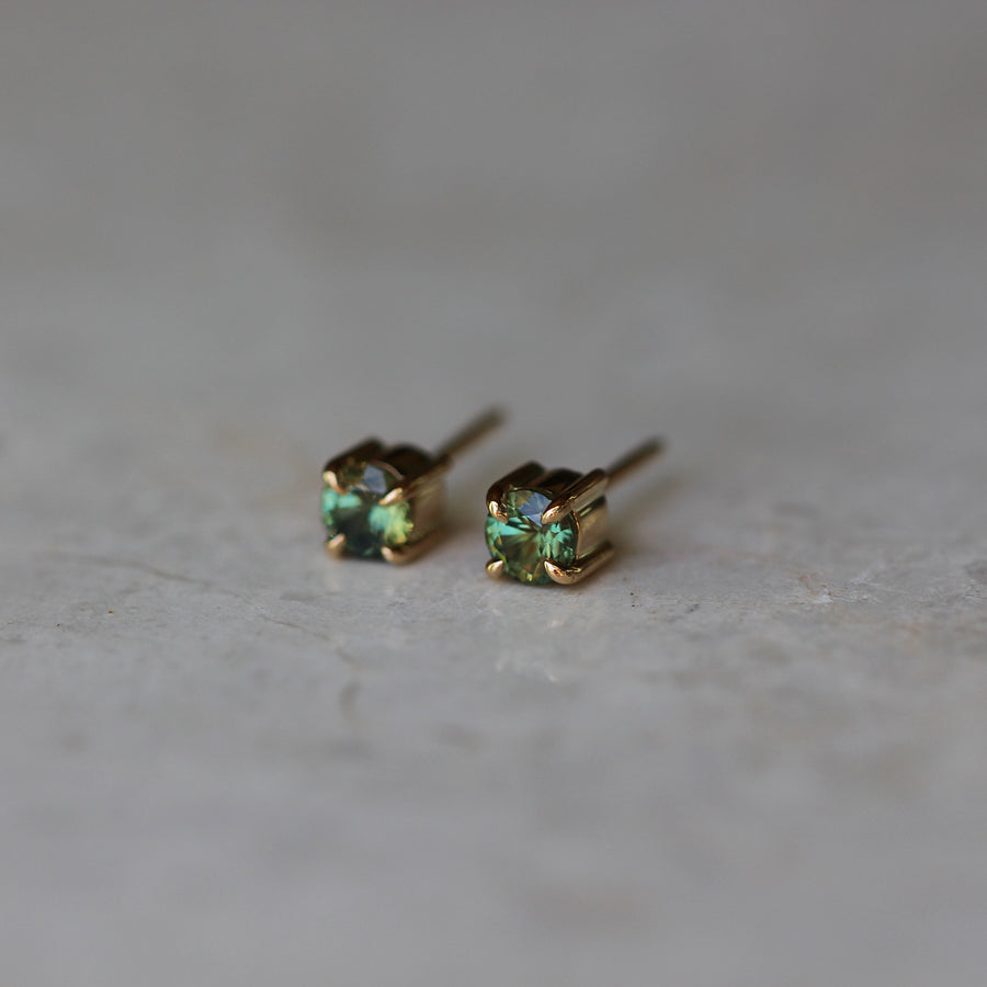 Teal + Green Sapphire Earrings