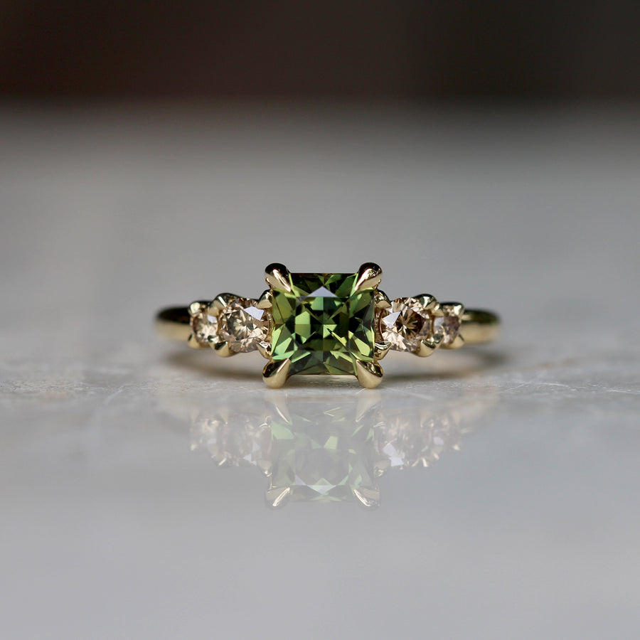 Regal-Cut Sapphire + Argyle Diamond Ring - 1.35ct
