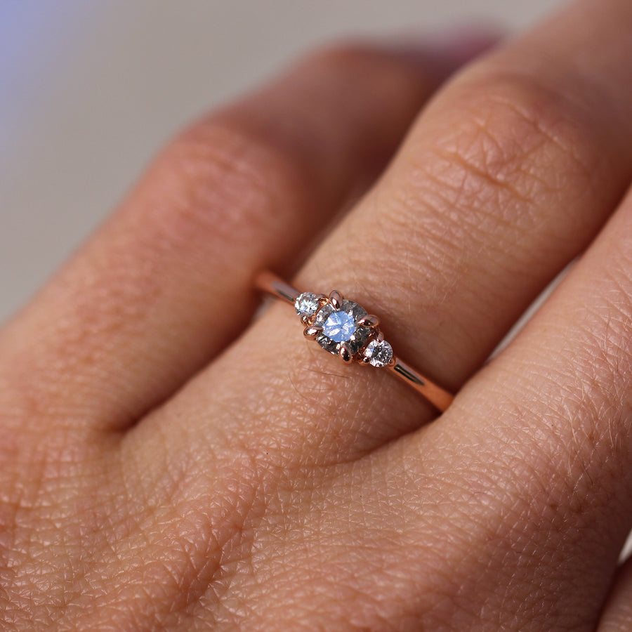 Round Salt + Pepper Diamond Ring - 0.30ct - JUX Jewellery