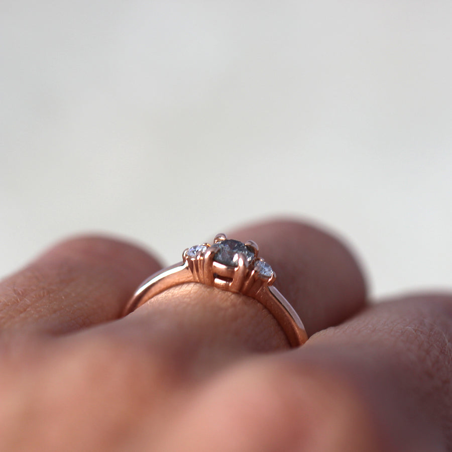 Round Salt + Pepper Diamond Ring - 0.30ct - JUX Jewellery