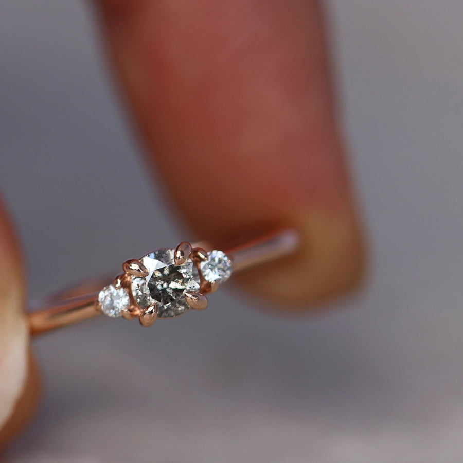 Round Salt + Pepper Diamond Ring - 0.30ct - JUX Jewellery