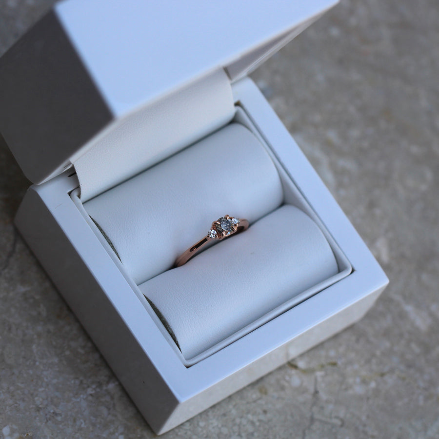 Round Salt + Pepper Diamond Ring - 0.30ct - JUX Jewellery